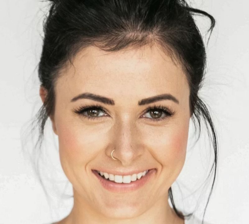 close up of a young woman's face