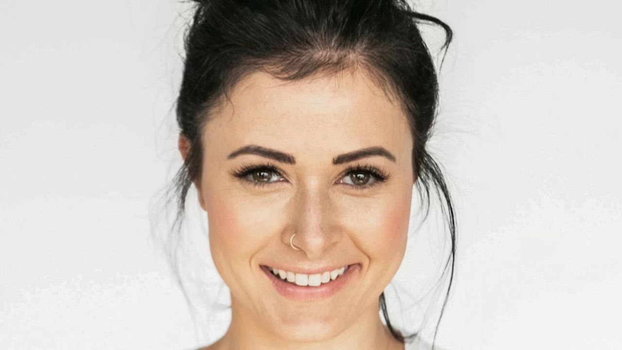 close up of a young woman's face